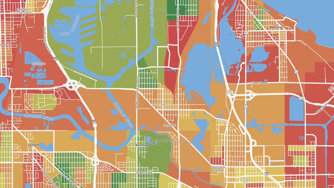 Hegewisch, Chicago, IL Map of Arson Rates