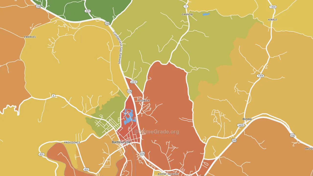 Heidrick, KY Map of Arson Rates