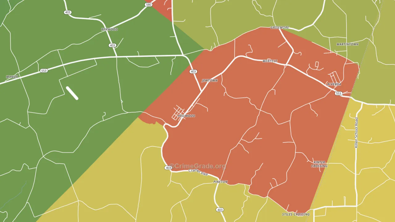 Heilwood, PA Map of Arson Rates
