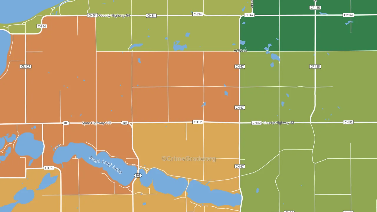 Heinola, MN Map of Arson Rates