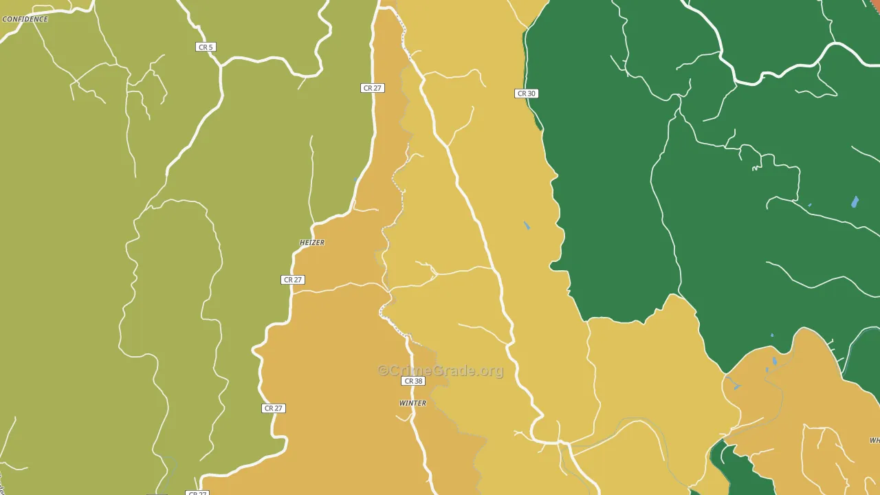 Heizer, WV Map of Arson Rates