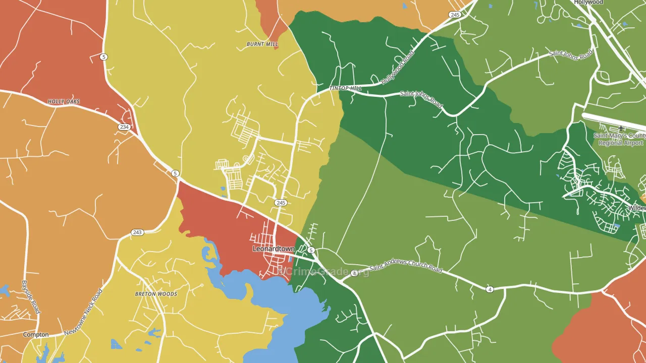 Helen, MD Map of Arson Rates
