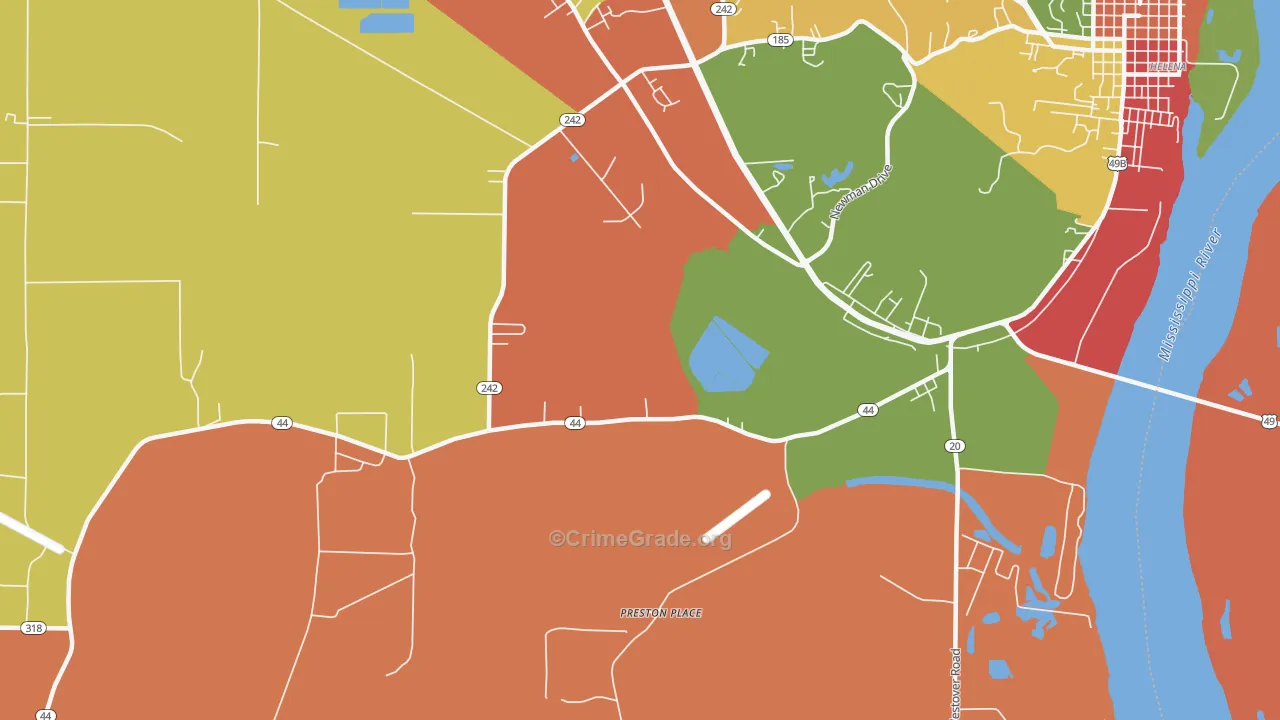Helena Crossing, AR Map of Arson Rates