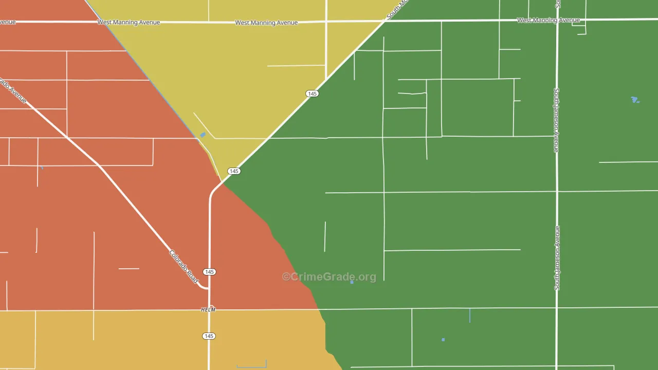 Helm, CA Map of Arson Rates