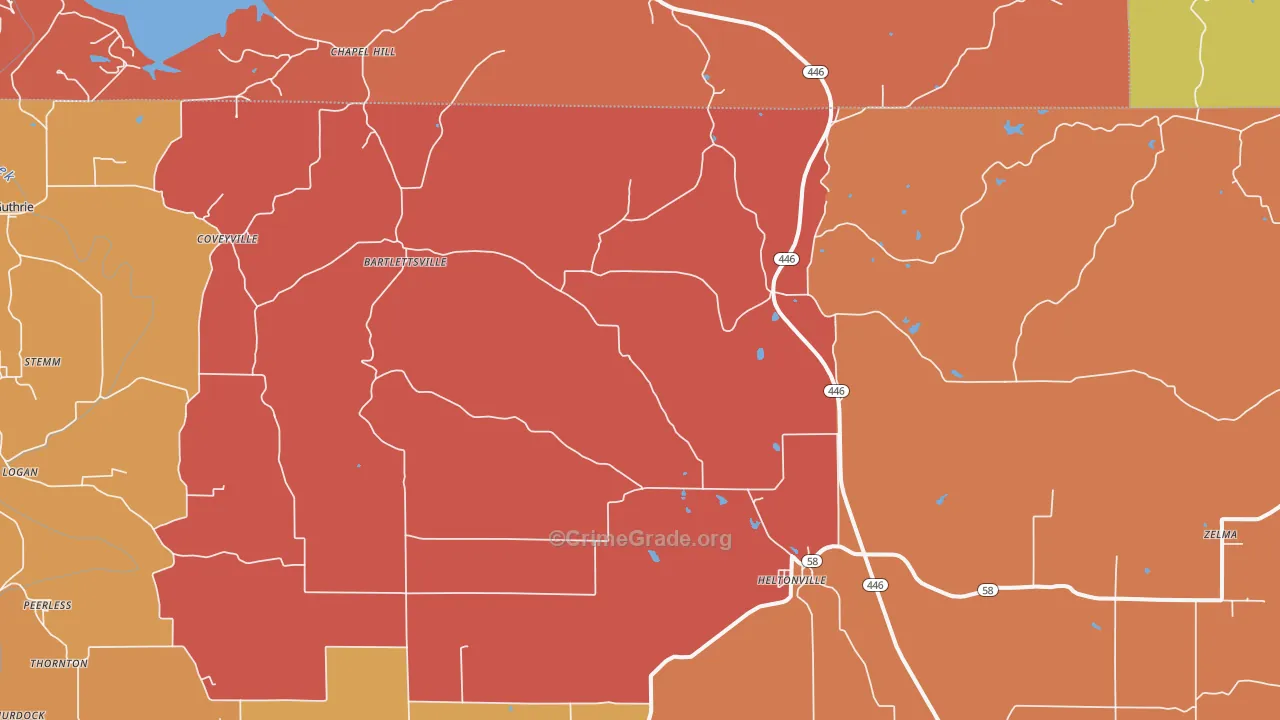 Heltonville, IN Map of Arson Rates