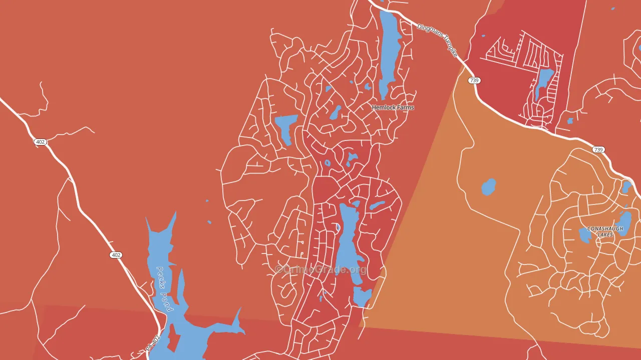 Hemlock Farms, PA Map of Arson Rates