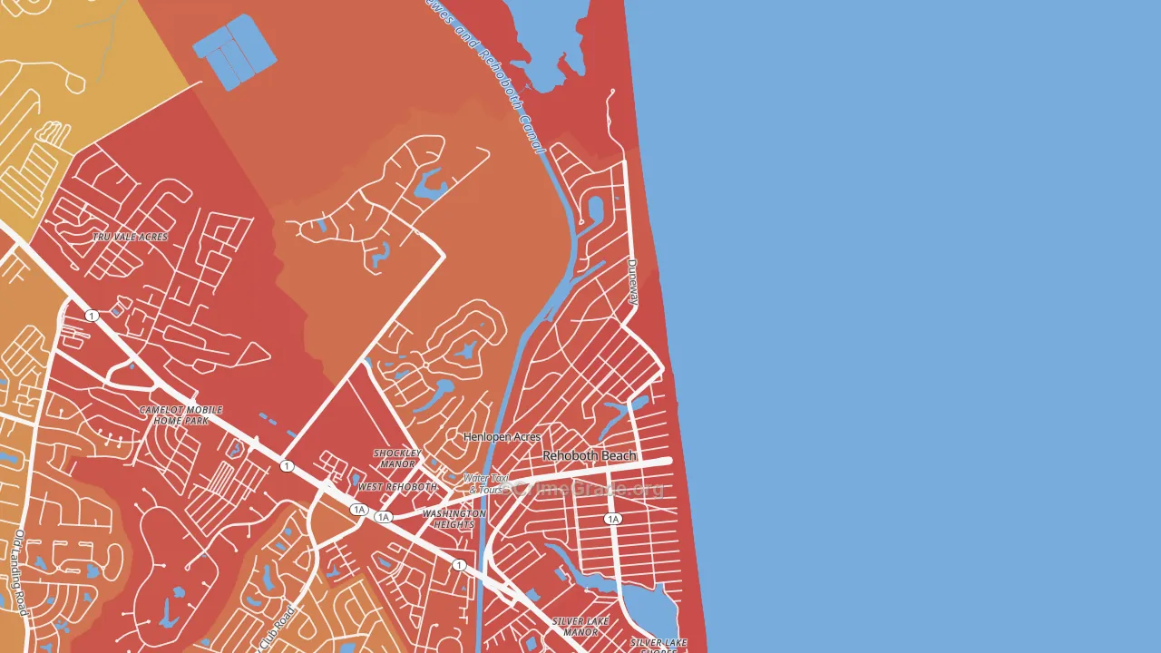 Henlopen Acres, DE Map of Arson Rates
