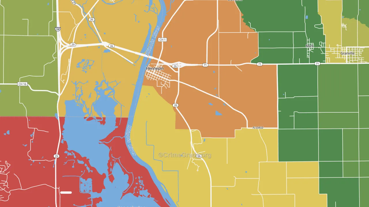 Hennepin, IL Map of Arson Rates