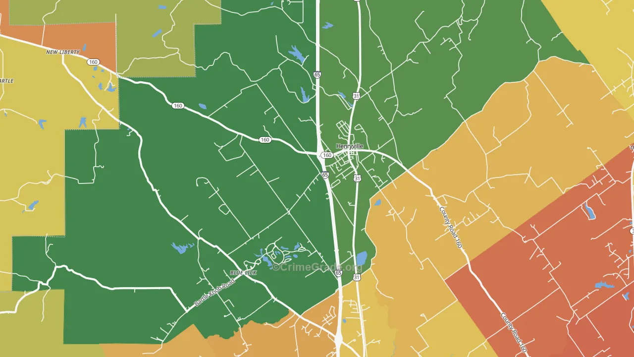 Henryville, IN Map of Arson Rates