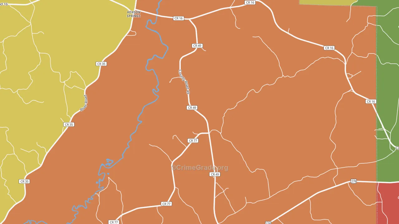 Henson Springs, AL Map of Arson Rates