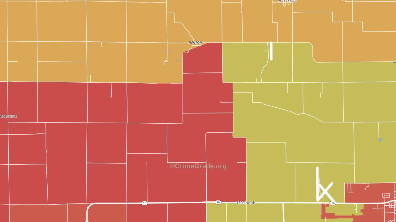 Henton, IL Map of Arson Rates