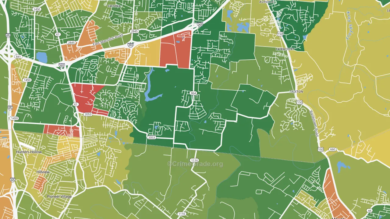 Heritage Creek, KY Map of Arson Rates