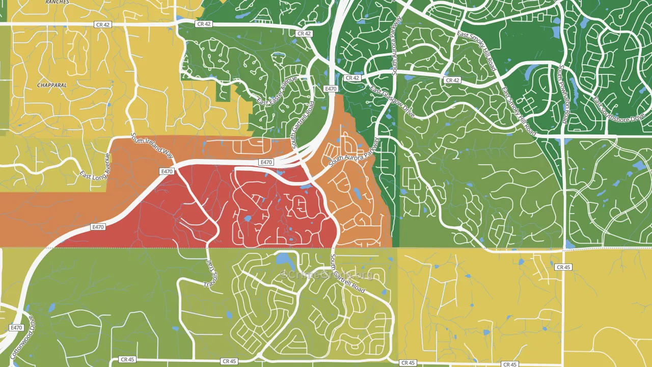 Heritage Eagle Bend, Aurora, CO Map of Arson Rates