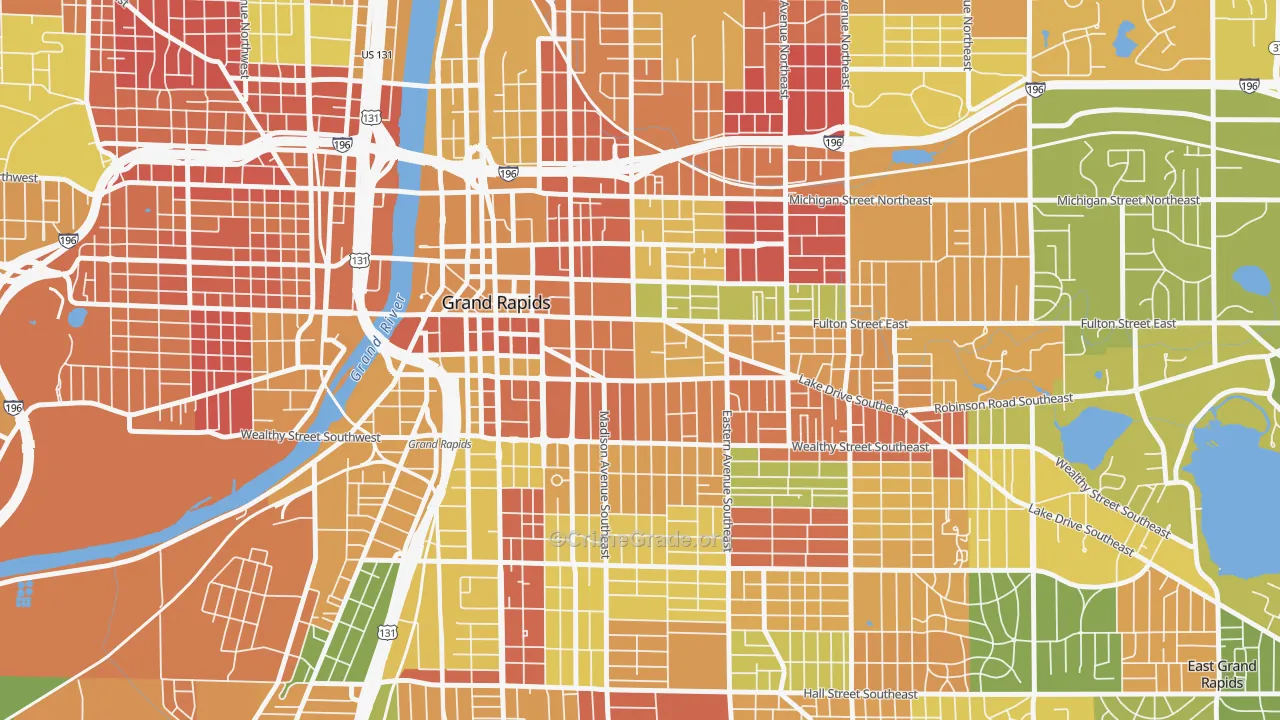 Heritage Hill, Grand Rapids, MI Map of Arson Rates