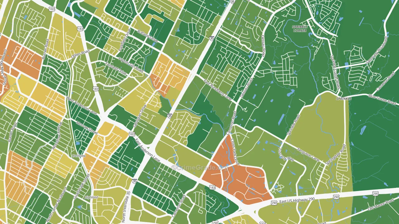 Heritage Hills, Austin, TX Map of Arson Rates