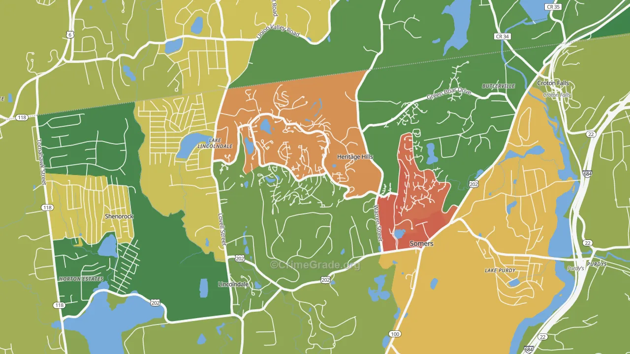 Heritage Hills, NY Map of Arson Rates
