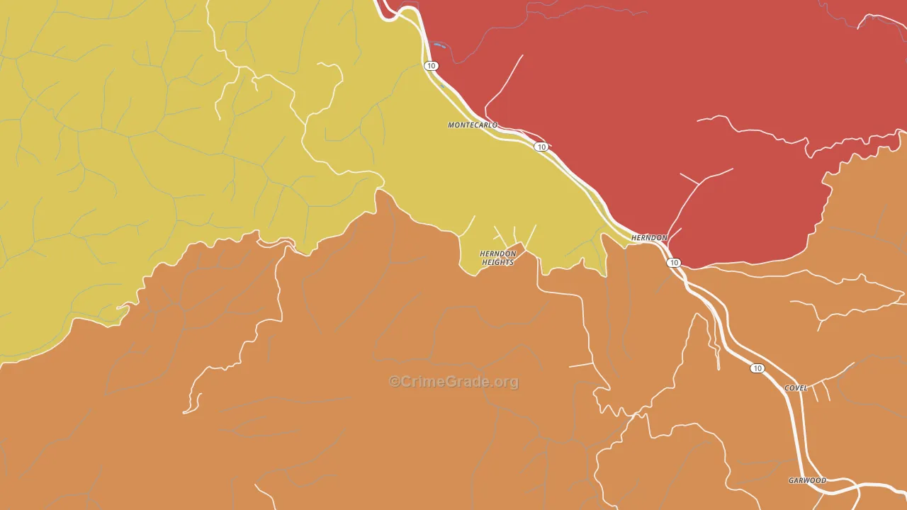 Herndon Heights, WV Map of Arson Rates
