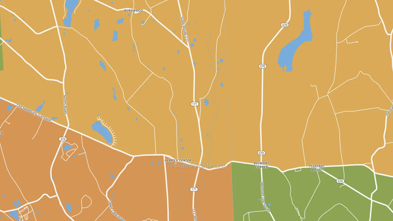 Herrick Center, PA Map of Arson Rates
