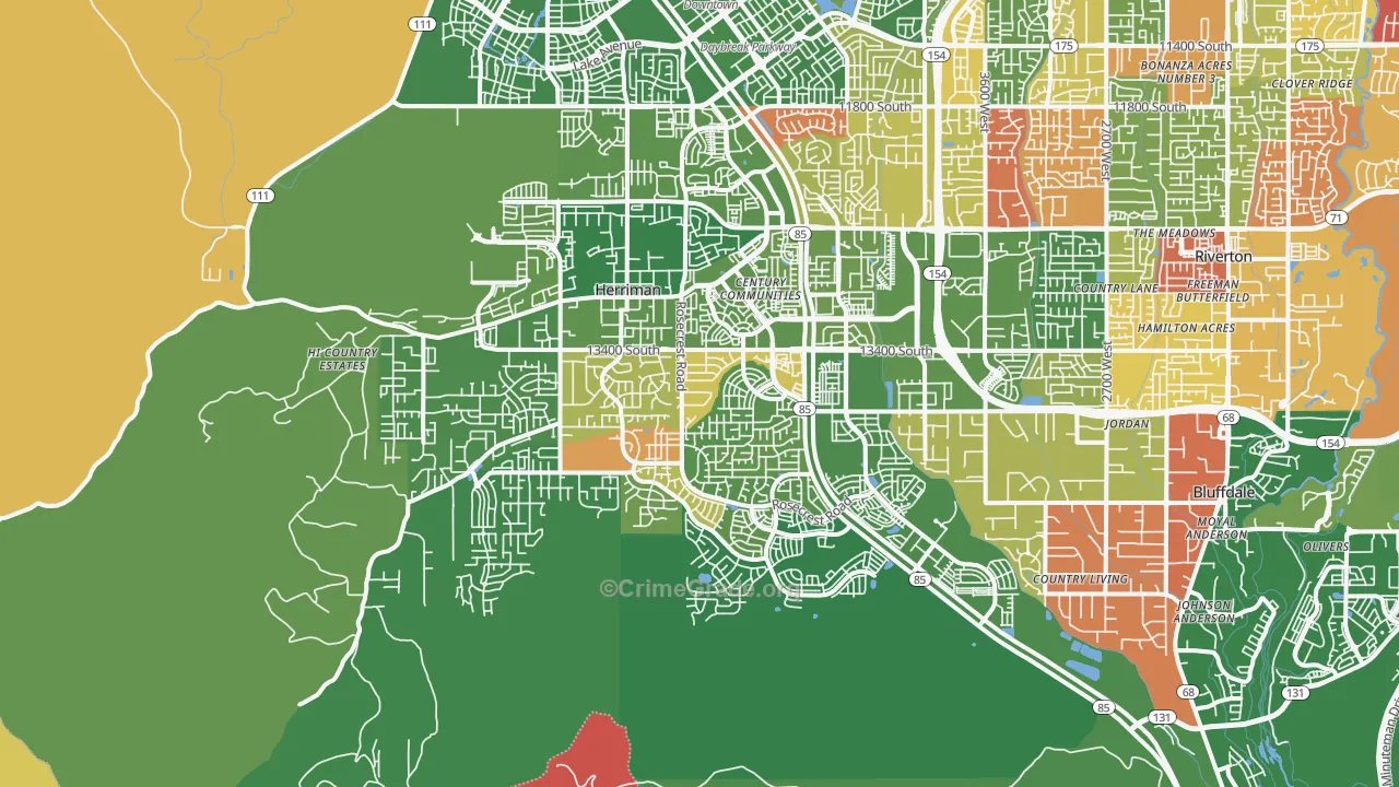 Herriman, UT Map of Arson Rates
