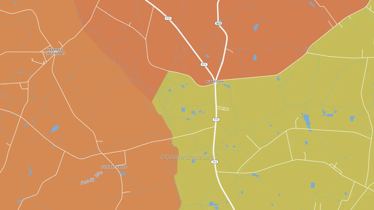 Herrings Crossroads, NC Map of Arson Rates