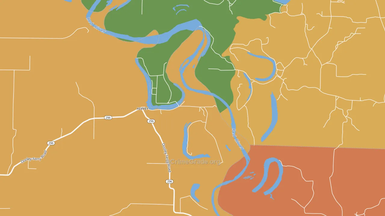 Hervey, AR Map of Arson Rates