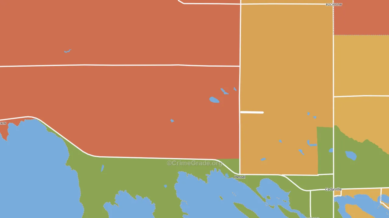 Hessel, MI Map of Arson Rates