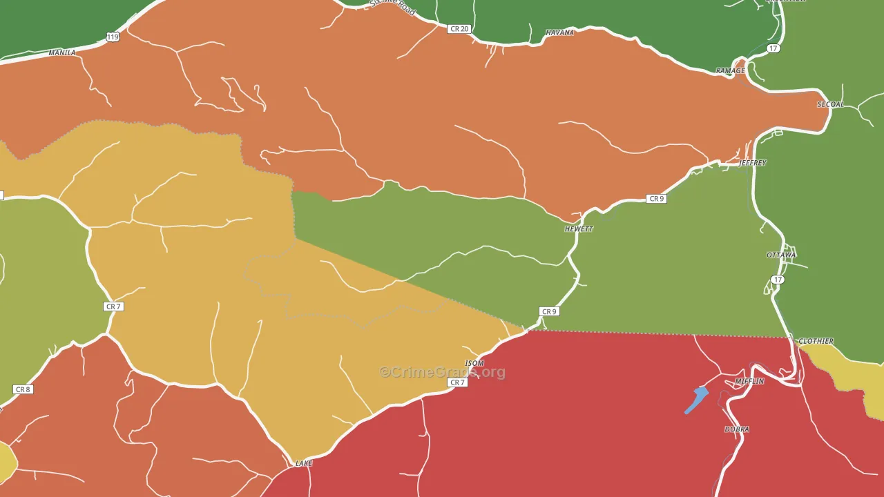 Hewett, WV Map of Arson Rates