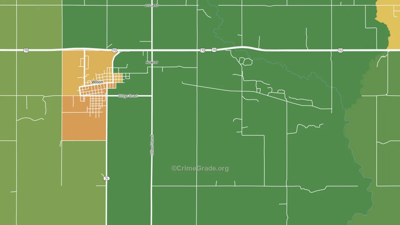 Hewitt, OK Map of Arson Rates