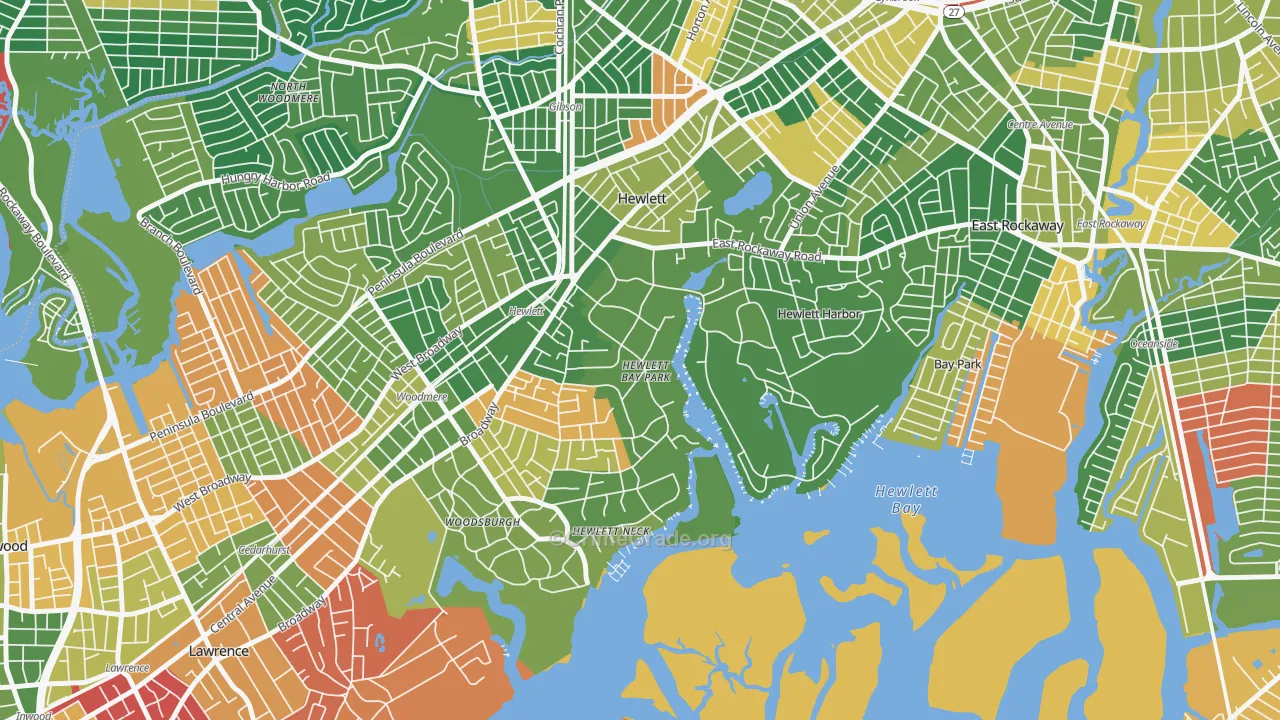 Hewlett Bay Park, NY Map of Arson Rates