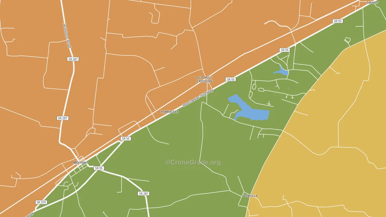 Hiawassee, TN Map of Arson Rates