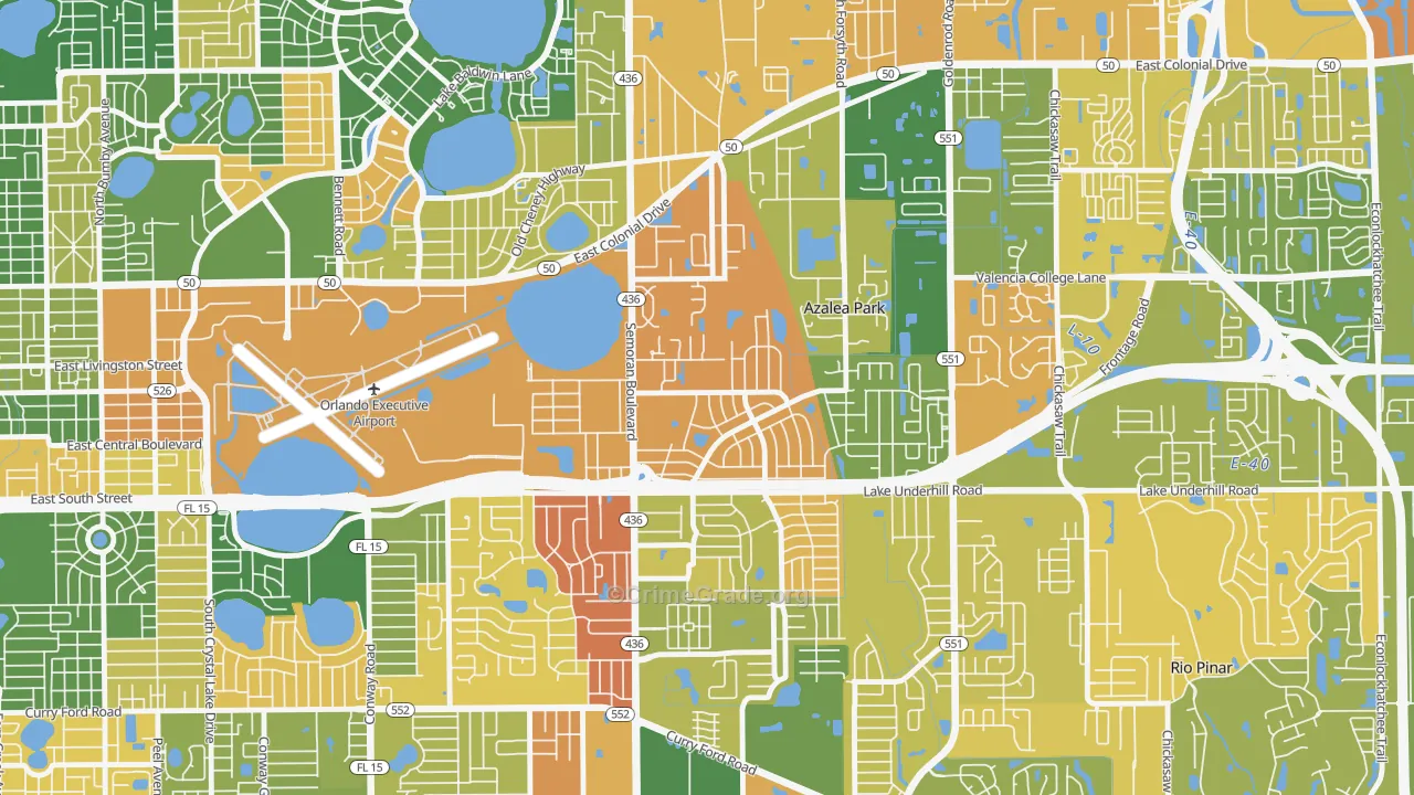 Hibiscus, Azalea Park, FL Map of Arson Rates