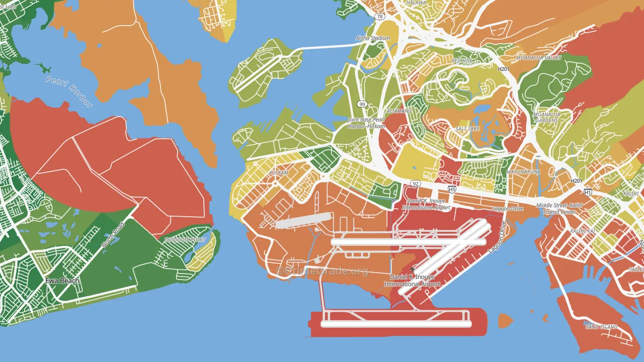 Hickam Housing, HI Map of Arson Rates