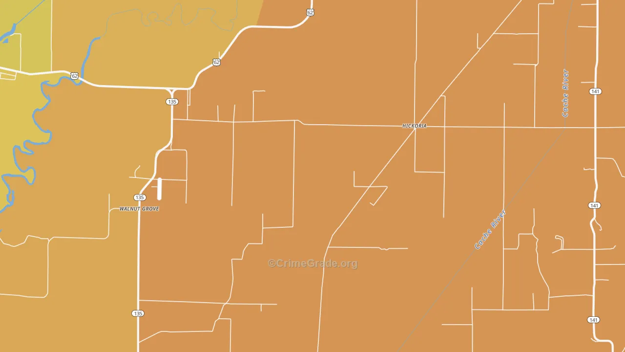 Hickoria, AR Map of Arson Rates