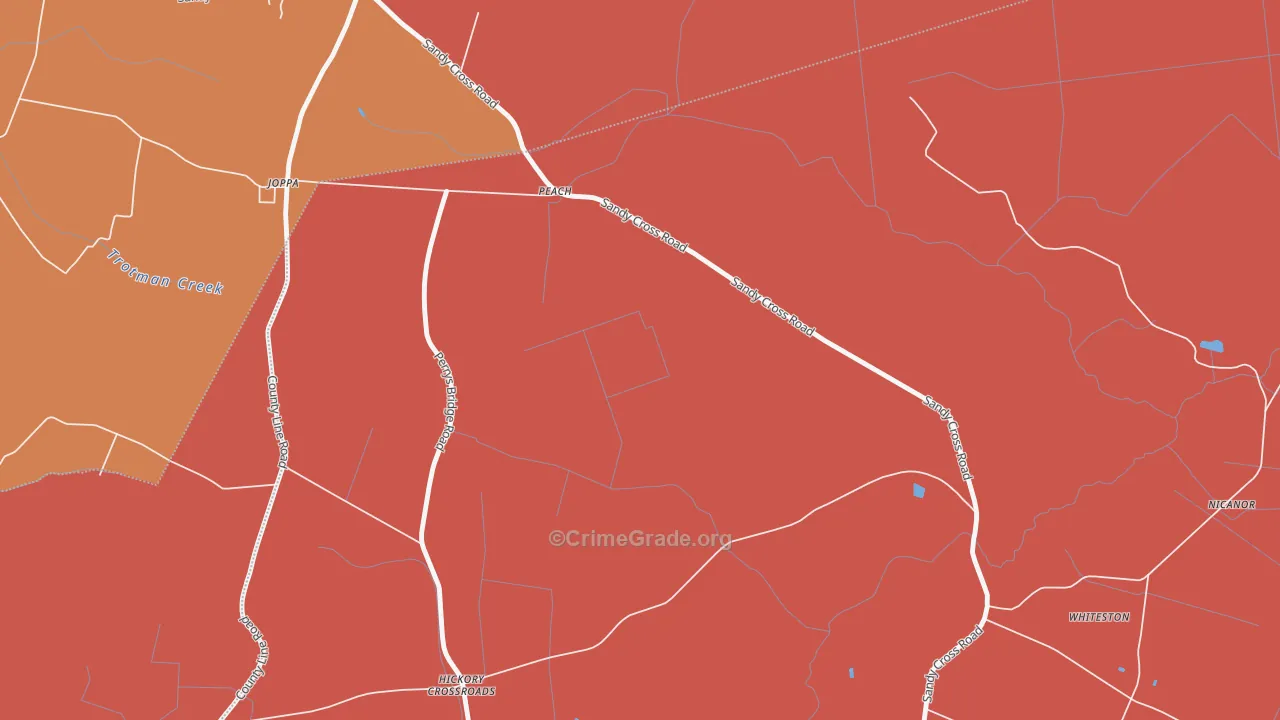 Hickory Crossroads, NC Map of Arson Rates