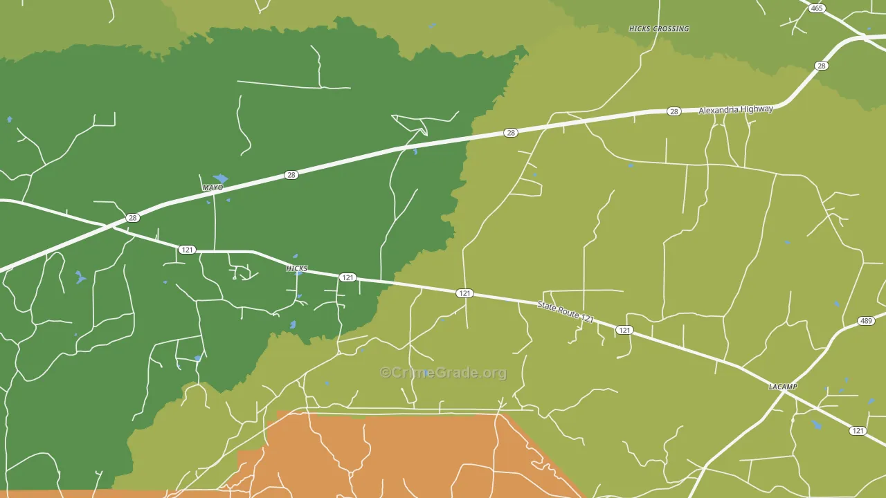 Hicks, LA Map of Arson Rates
