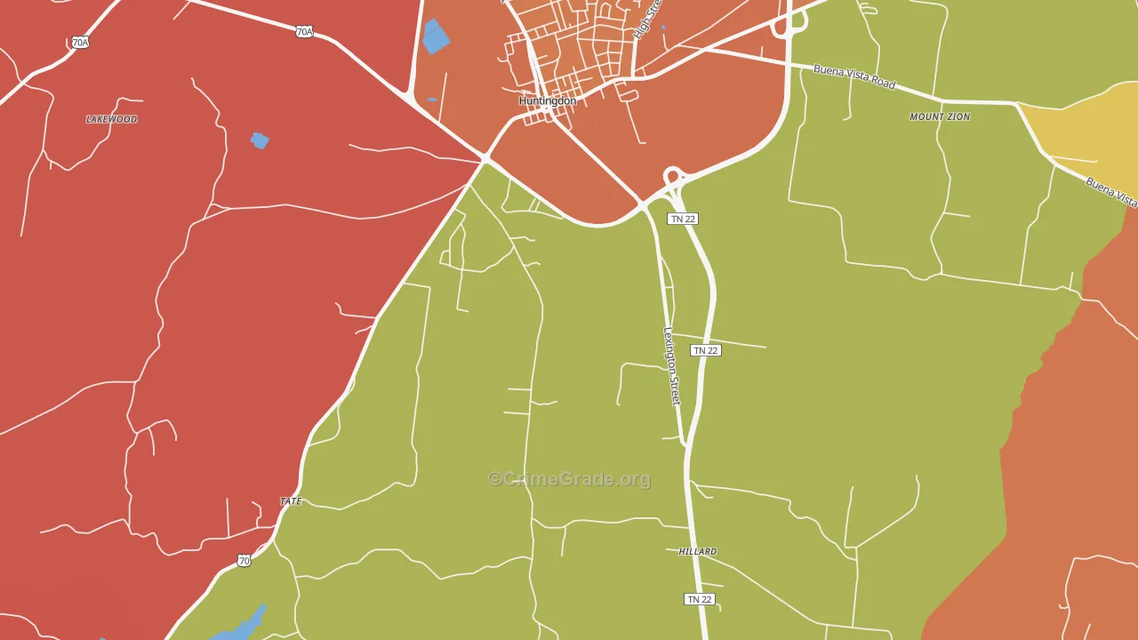 Hico, TN Map of Arson Rates