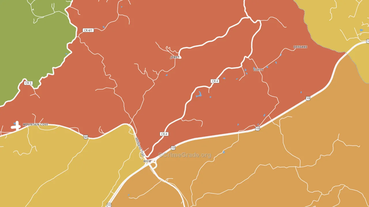 Hico, WV Map of Arson Rates