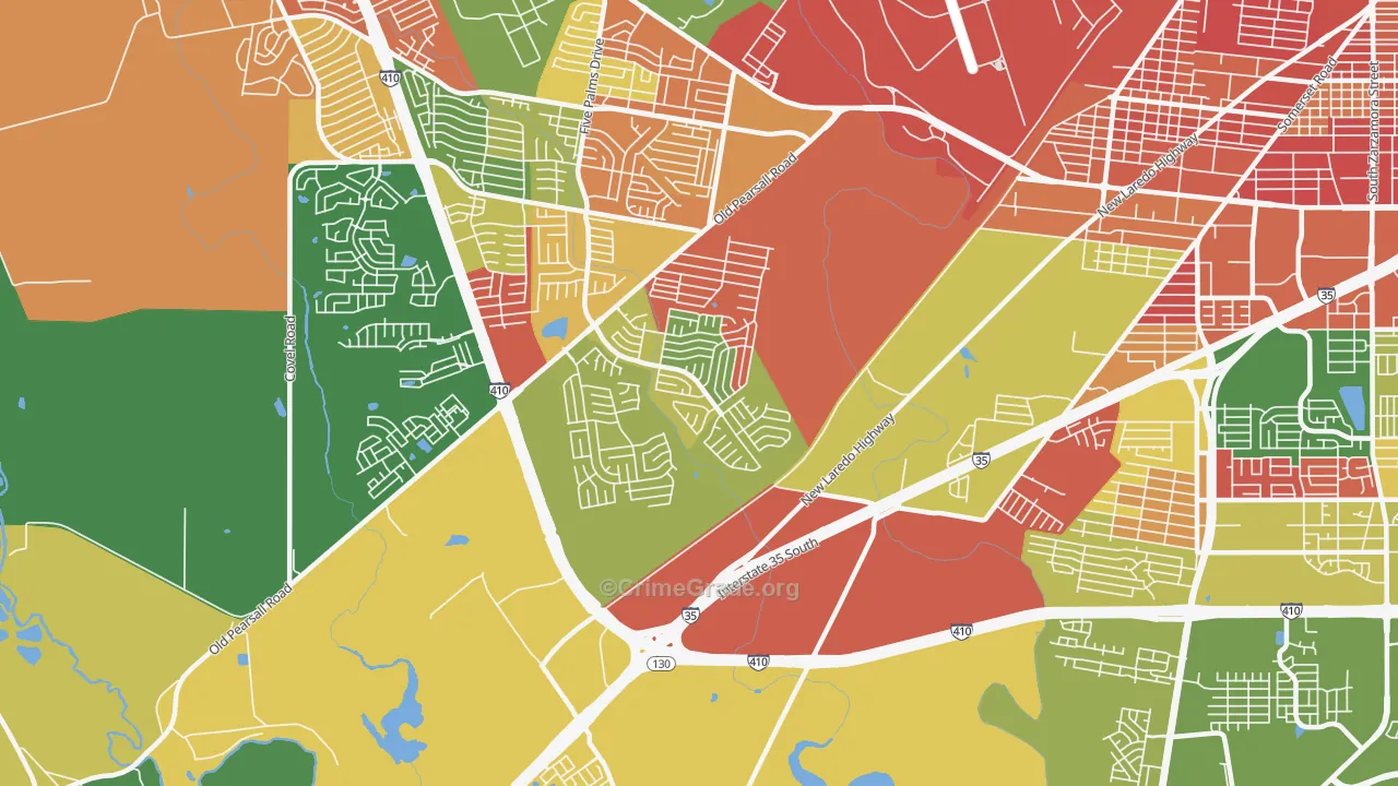 Hidden Cove-Indian Creek, San Antonio, TX Map of Arson Rates