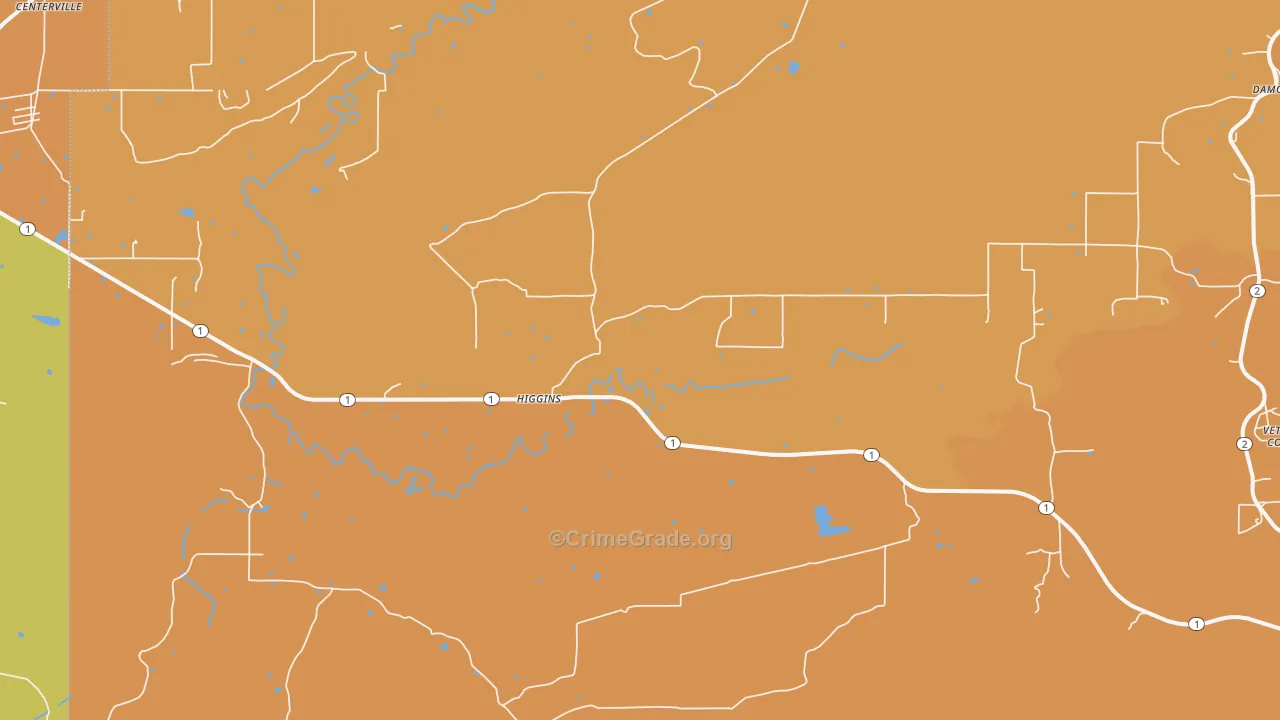 Higgins, OK Map of Arson Rates