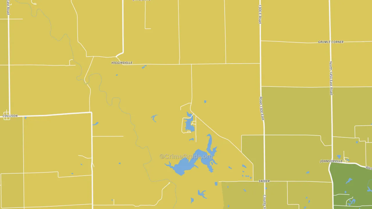 Higginsville, IL Map of Arson Rates