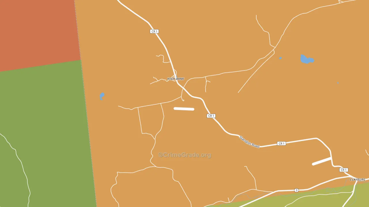 High Bank, NY Map of Arson Rates