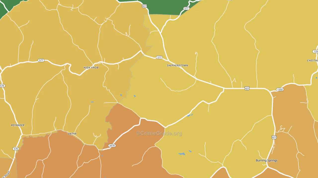High Knob, KY Map of Arson Rates