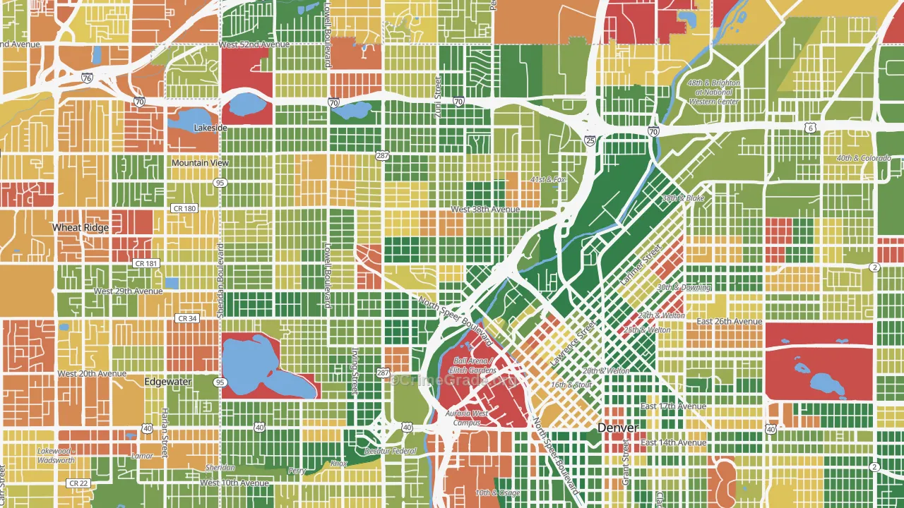 Highland, Denver, CO Map of Arson Rates