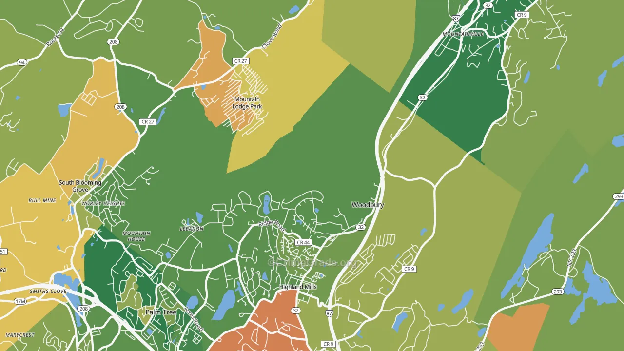 Highland Mills, NY Map of Arson Rates