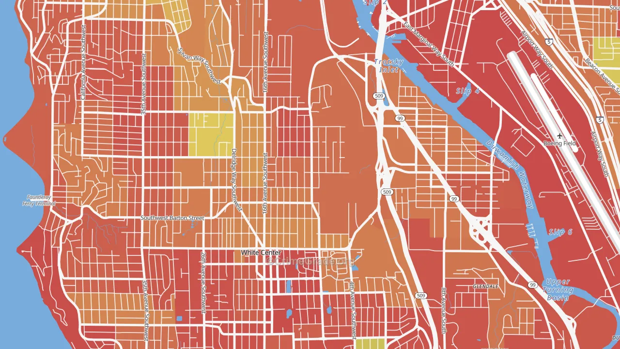 Highland Park, Seattle, WA Map of Arson Rates