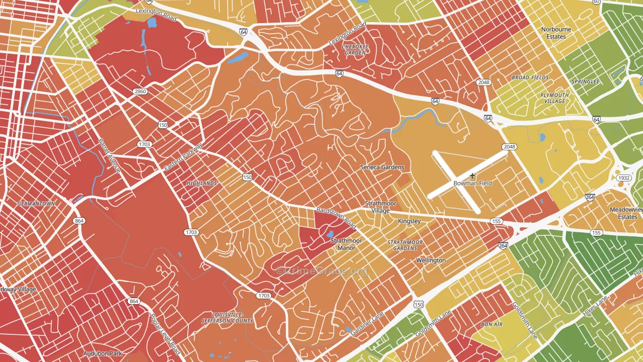 Highlands Douglass, Louisville, KY Map of Arson Rates