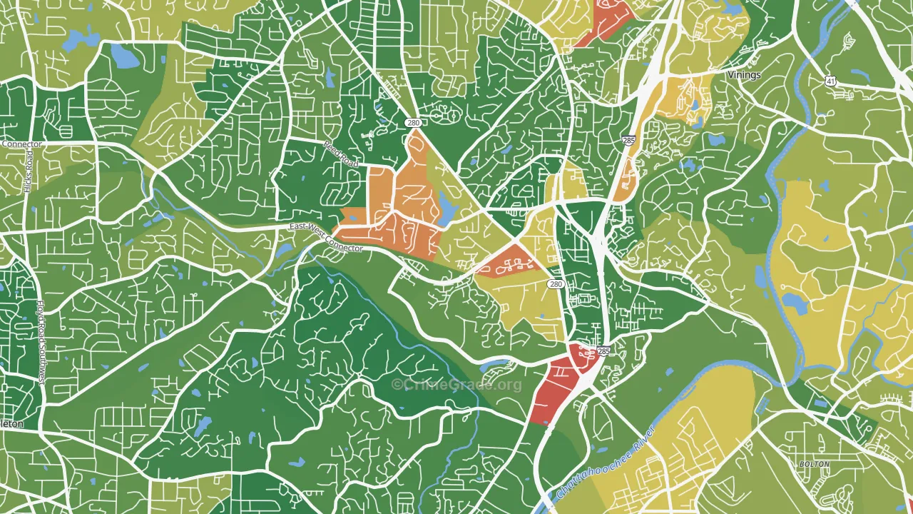 Highlands Park, Smyrna, GA Map of Arson Rates
