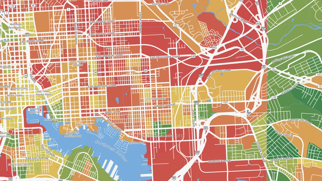 Highlandtown, Baltimore, MD Map of Arson Rates