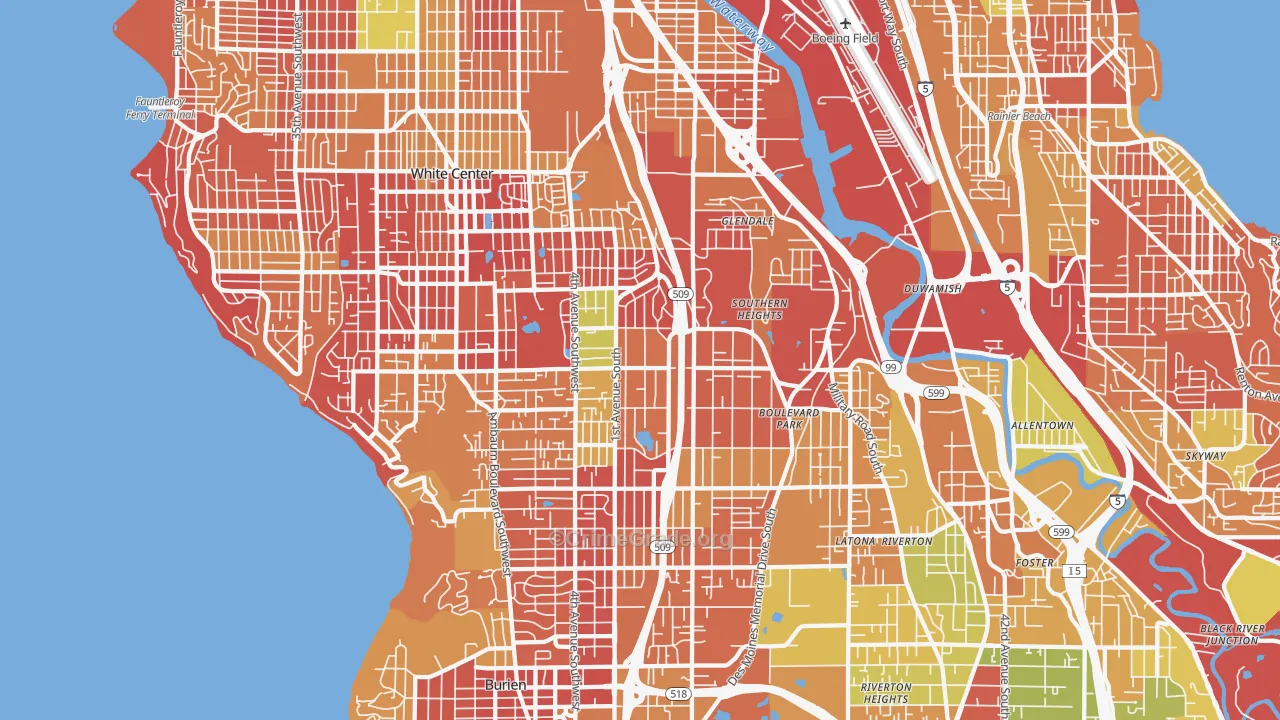 Highline, Seattle, WA Map of Arson Rates
