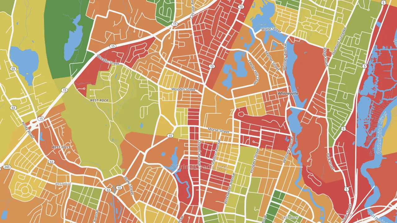 Highwood, Hamden, CT Map of Arson Rates